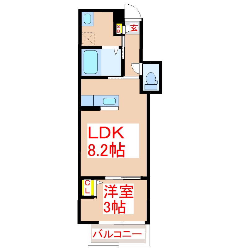 ドレッセ草牟田の間取り