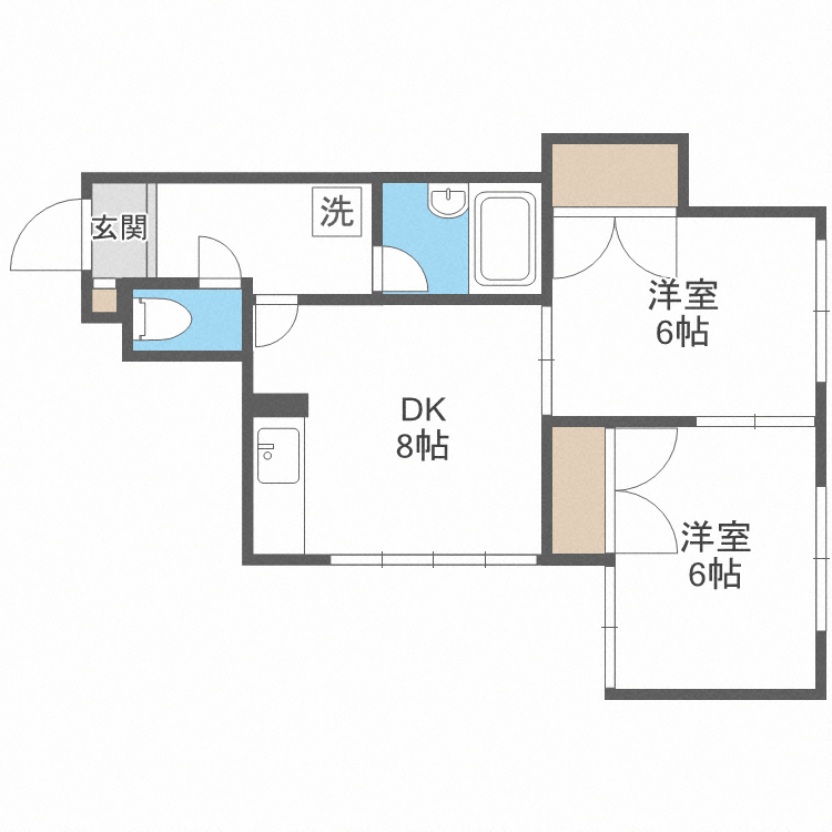 札幌市中央区南十一条西のマンションの間取り