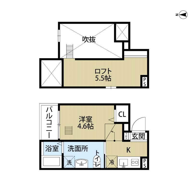 名古屋市中村区畑江通のアパートの間取り