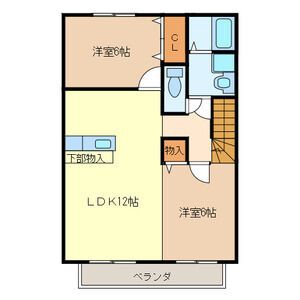 草加市苗塚町のアパートの間取り