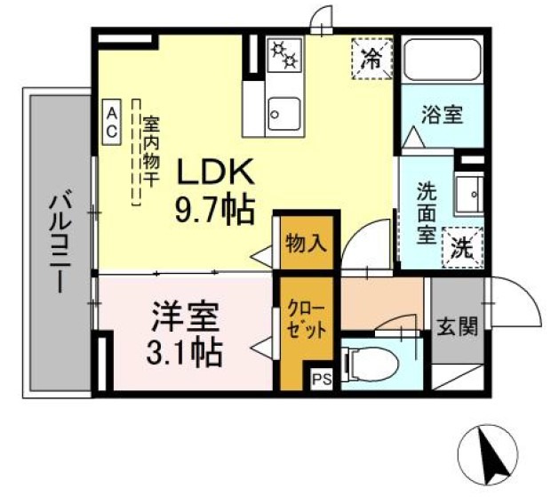 浜松市中央区元目町のアパートの間取り