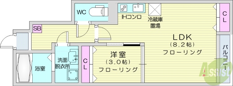 名取市杜せきのしたのアパートの間取り