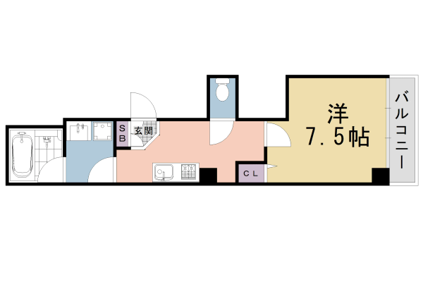 京都市中京区高宮町のマンションの間取り