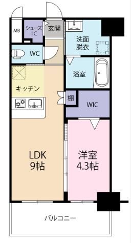 【福岡市博多区山王のマンションの間取り】