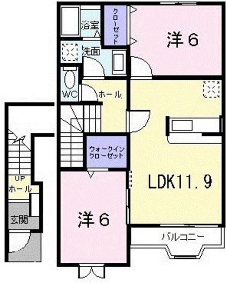 広島市安芸区瀬野のアパートの間取り