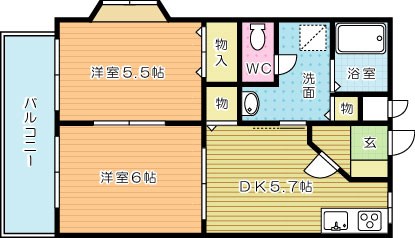 プレジデントタカヤ６　Ｂ棟の間取り