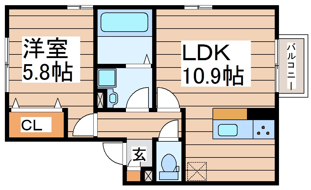 ディアコートKの間取り