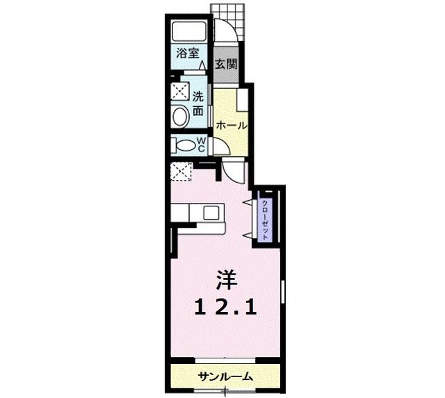 弘前市大字外崎のアパートの間取り