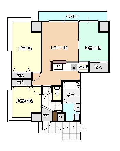 エレガンスコーポ京田オダケビルの間取り