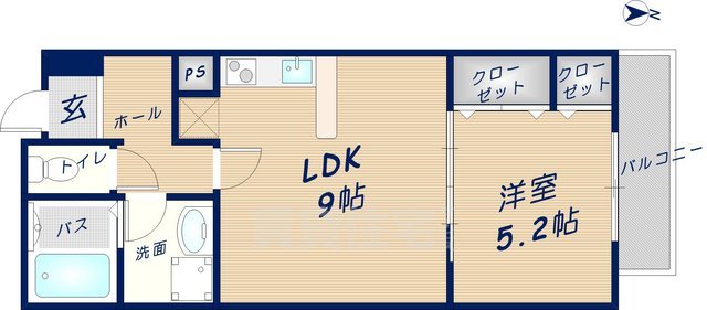 東大阪市瓢箪山町のマンションの間取り