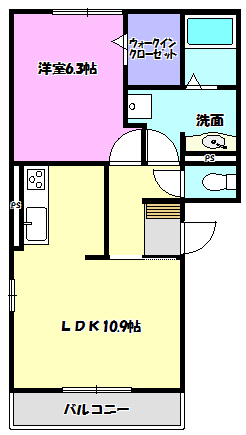 ソレイユBの間取り