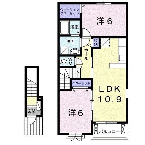 有田郡有田川町大字植野のアパートの間取り