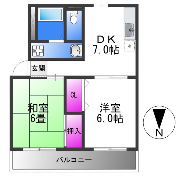 大和川ハイツIIの間取り