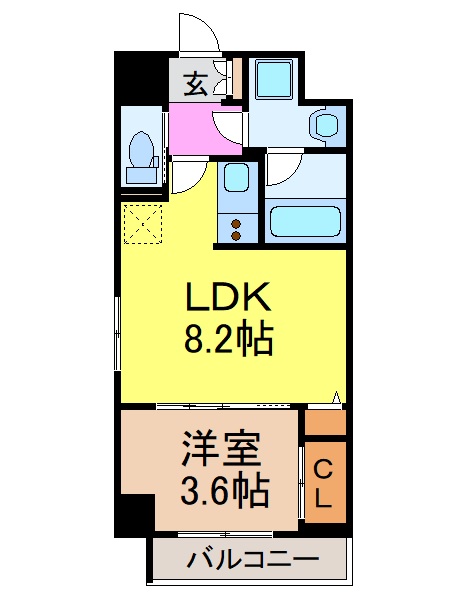 名古屋市昭和区東畑町のマンションの間取り