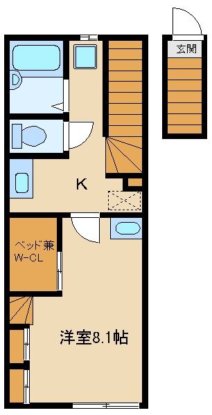 立川市若葉町のアパートの間取り