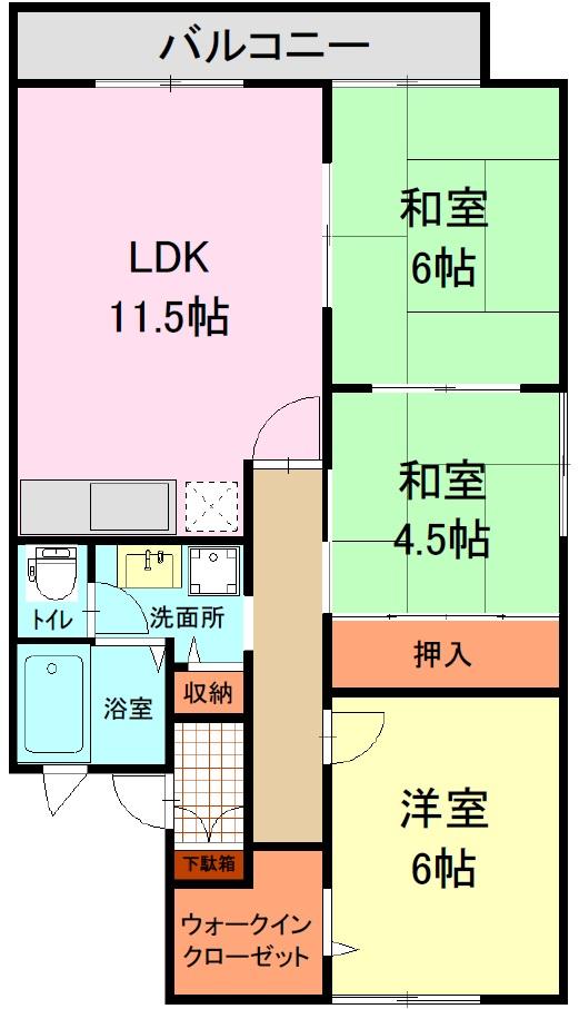 セジュールＳ２１４の間取り