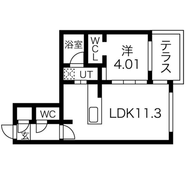 札幌市白石区南郷通のマンションの間取り