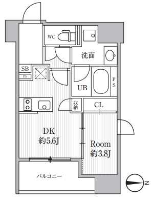 【中央区新富のマンションの間取り】