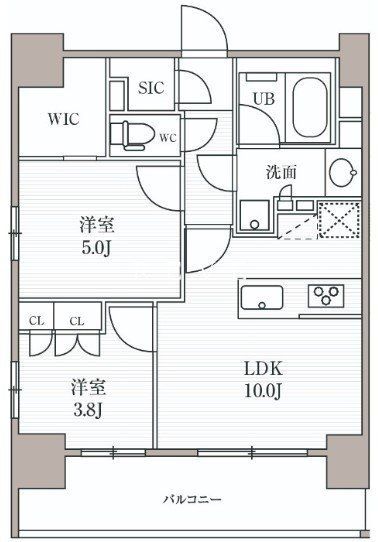 台東区元浅草のマンションの間取り