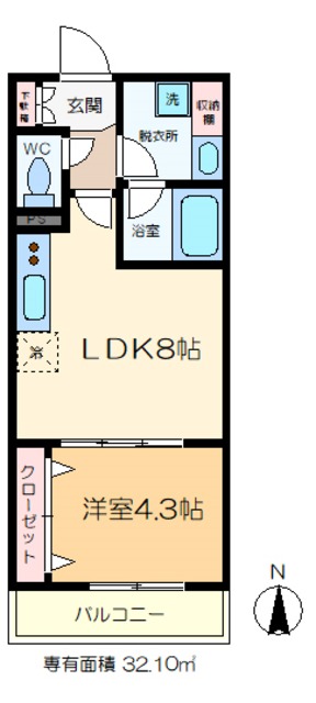 足立区綾瀬のマンションの間取り