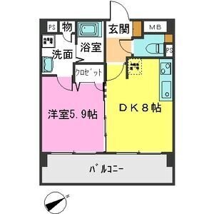 西鉄天神大牟田線 大橋駅 徒歩27分 5階建 築21年の間取り写真