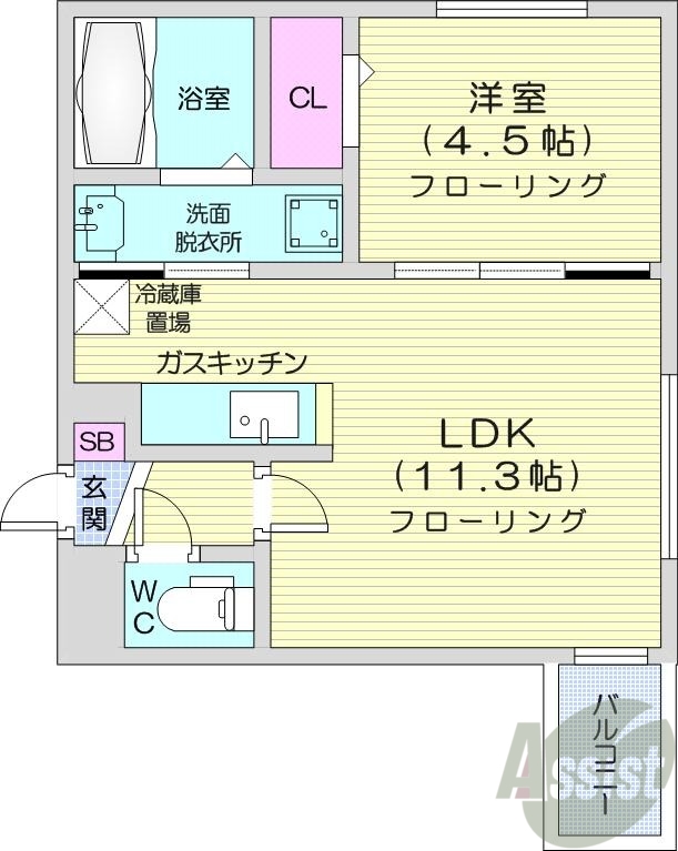 地下鉄東西線 発寒南駅 徒歩1分 4階建 築10年の間取り写真