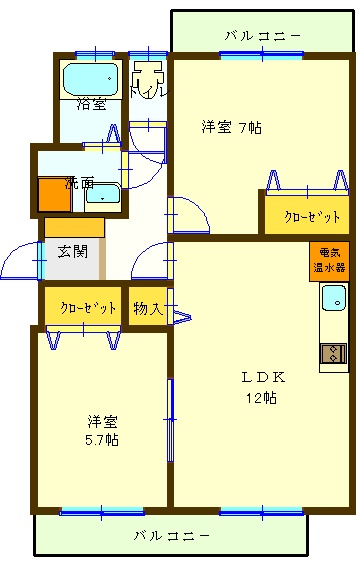 江東マンションB棟の間取り