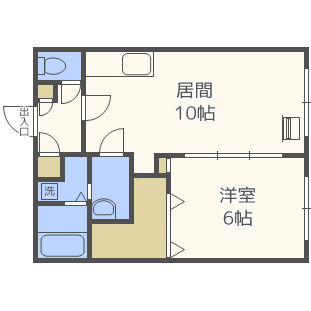 【札幌市北区北十六条西のアパートの間取り】