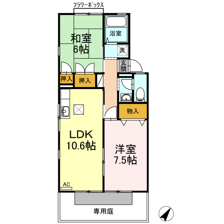 ジュネス北本町Bの間取り