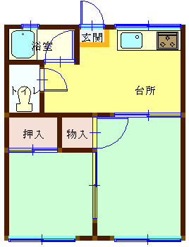 倉敷市栗坂のアパートの間取り