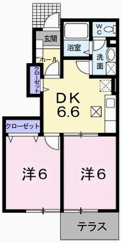 姫路市御国野町御着のアパートの間取り