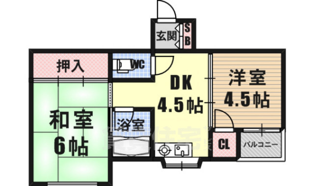 一岡ハイツ池島の間取り