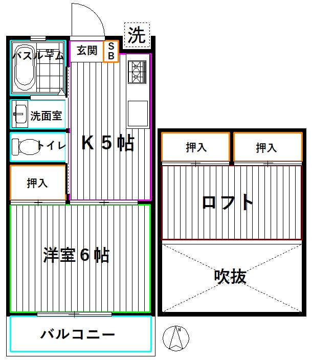 東京都中野区野方６（アパート）の賃貸物件の間取り