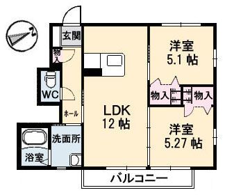 鳥取県米子市米原７（アパート）の賃貸物件の間取り