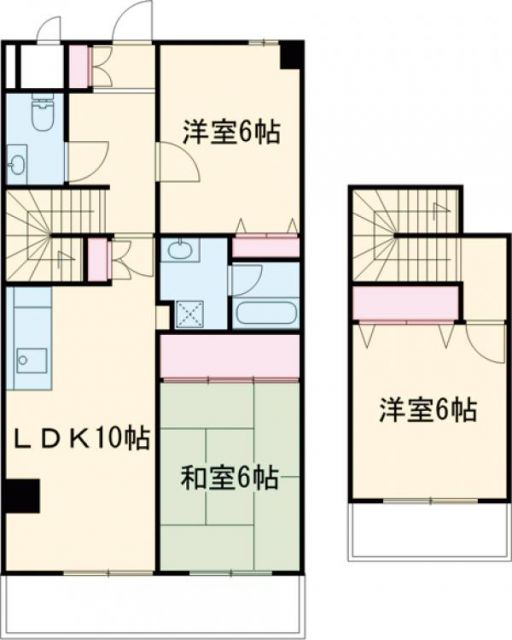 京都市西京区樫原芋峠のマンションの間取り