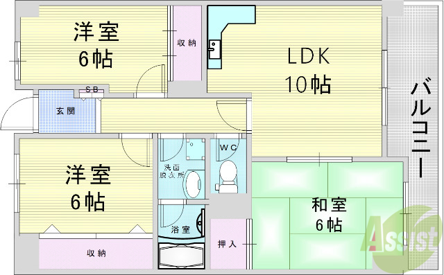 K&T御幣島マンションの間取り