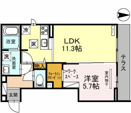 （仮）D-ROOM新倉1丁目の間取り