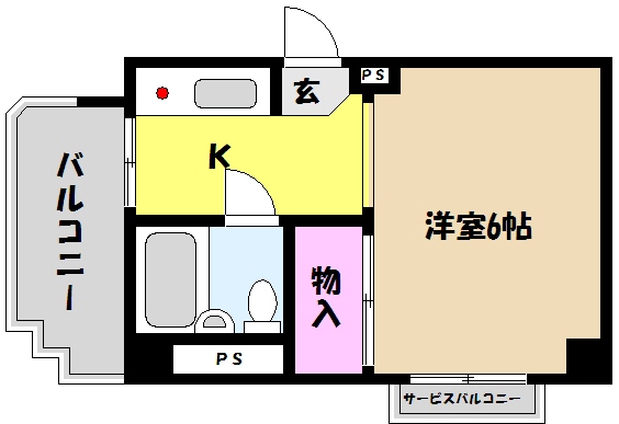 神戸市東灘区御影塚町のマンションの間取り