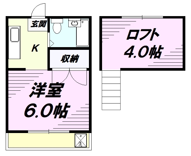 八王子市散田町のアパートの間取り