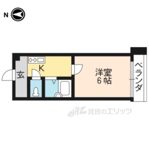 京都市左京区静市市原町のマンションの間取り