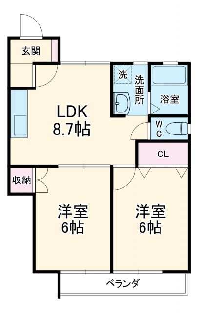 浜松市中央区高塚町のアパートの間取り