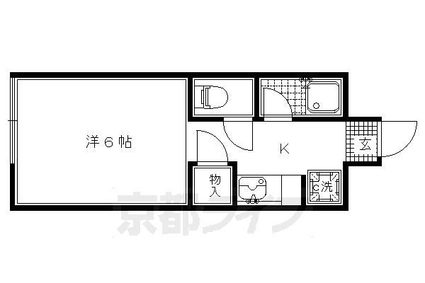 京都市北区上賀茂壱町口町のアパートの間取り