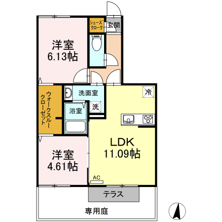 【セジュールM A棟の間取り】