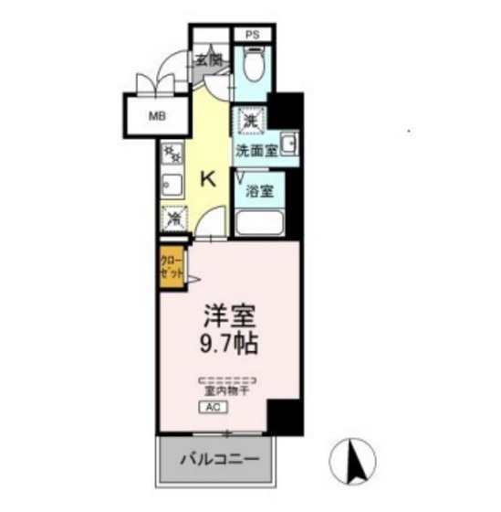 岡山市北区大学町のマンションの間取り