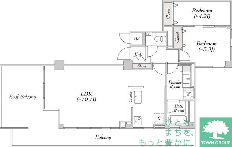 港区高輪のマンションの間取り