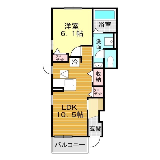 【下関市富任町のアパートの間取り】