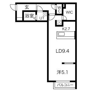 札幌市豊平区月寒西三条のマンションの間取り