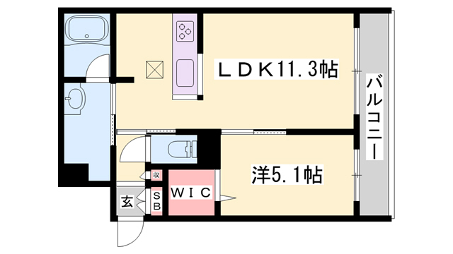 シャーメゾン姫路Rの間取り