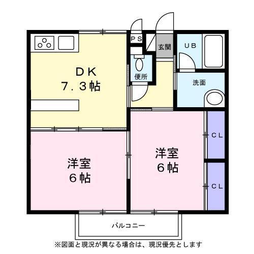 シティーハイツ　ひまわりＡ棟の間取り