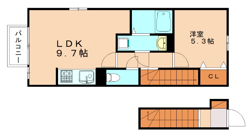 北九州市小倉南区葛原本町のアパートの間取り